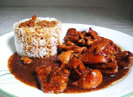 Chicken fillet with teriyaki sauce and sesame seeds